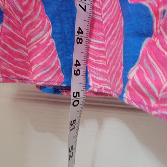 Vineyard Vines, Blue, Pink & White Palm Leaf Pattern Maxi Dress, Sleeveless - Picture 10 of 13